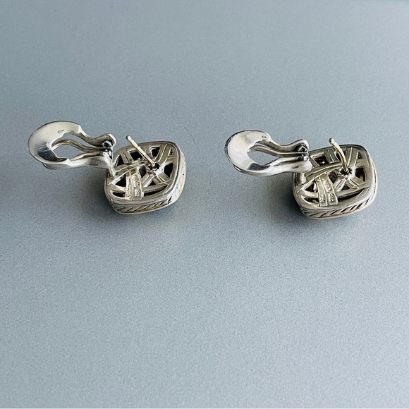 DAVID YURMAN 18K Gold & Sterling 925 Smoky Quartz & Diamond Albion Earri… - Picture 5 of 10